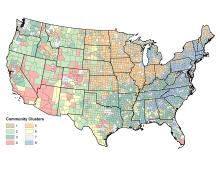 Figure 2.5. Spatial distribution of community clusters. Figure 2.5. Spatial distribution of community clusters.