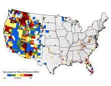 Figure 3.15. Relative frequency of occurrence of fires of concern during the period 2002 to 2011.